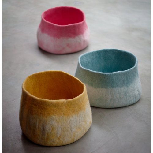 Grande calebasse en feutre - turquoise pastel